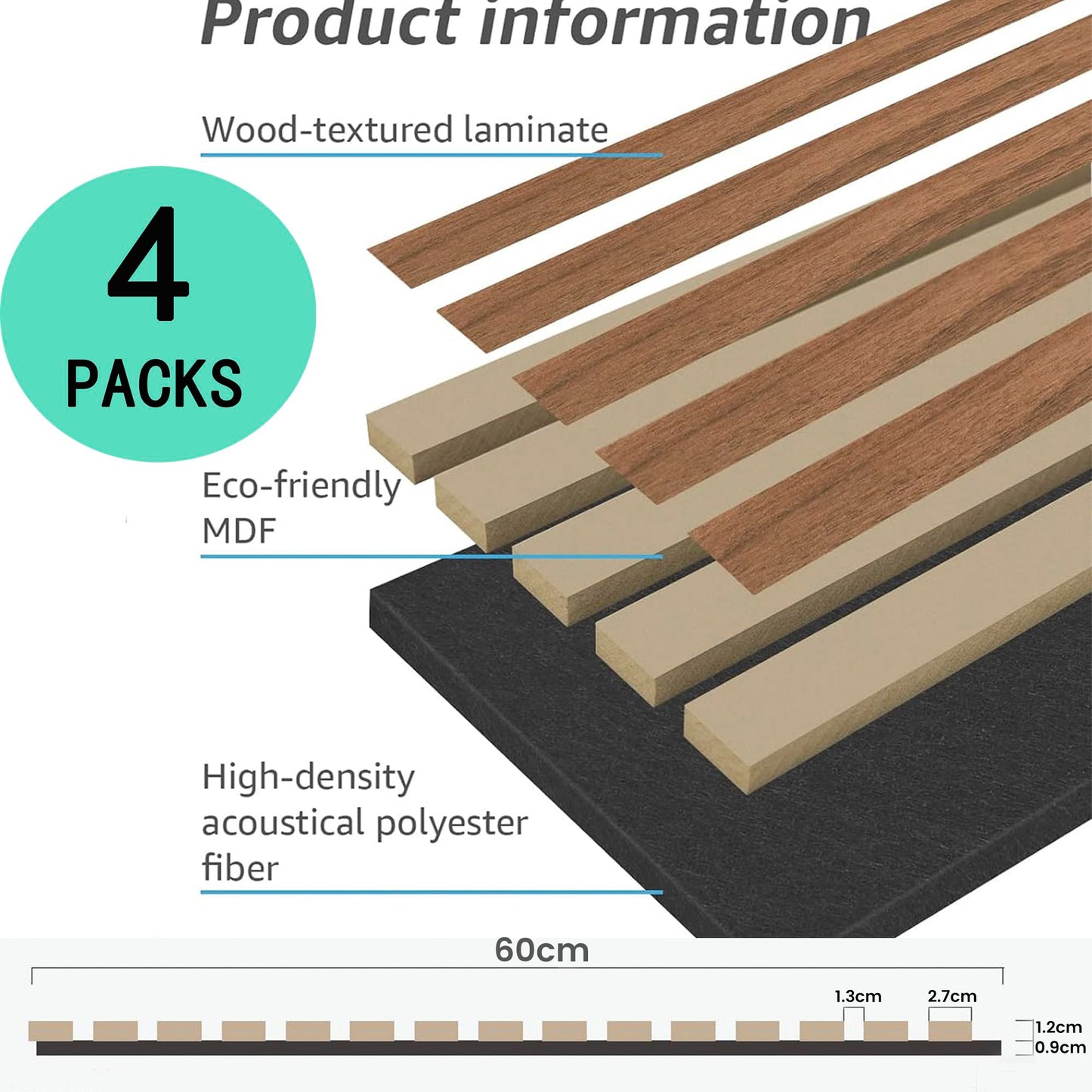 Acoustic Slat Wood Panels high density acoustical polyester fiber