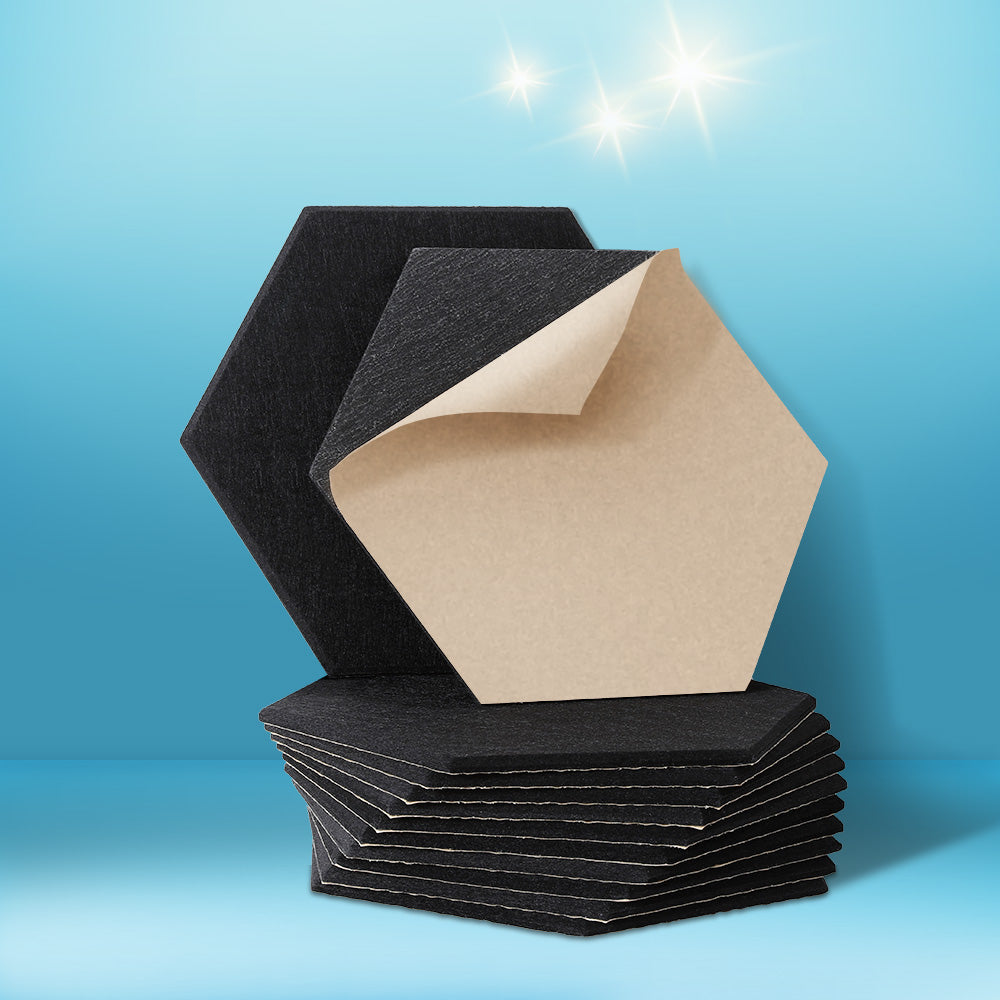 Black Hexagon Acoustic Panel display