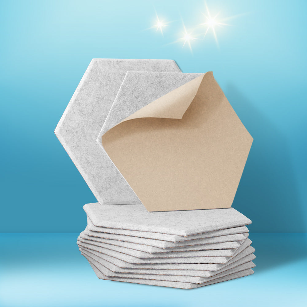 Grey Hexagon Acoustic Panel Self-Adhesive display