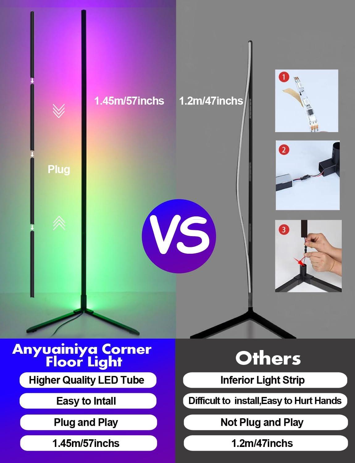 RGB LED Floor Lamp Smart Modern Stand Light - Tempo Gear