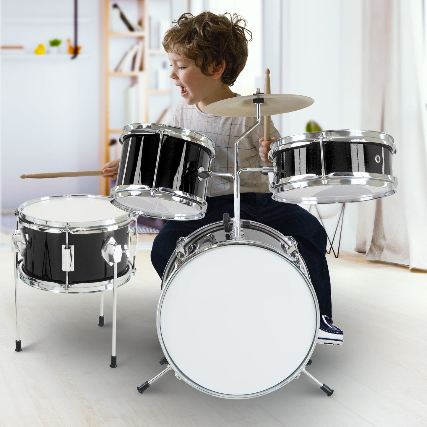 Kids 4pc Drum Kit - Black
