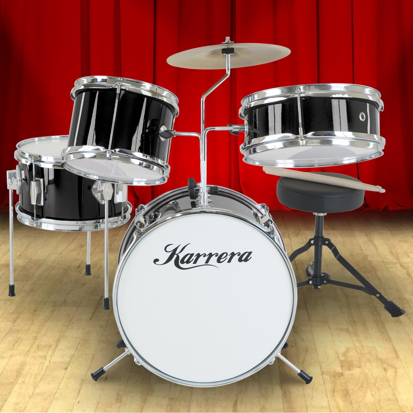 Kids 4pc Drum Kit - Black