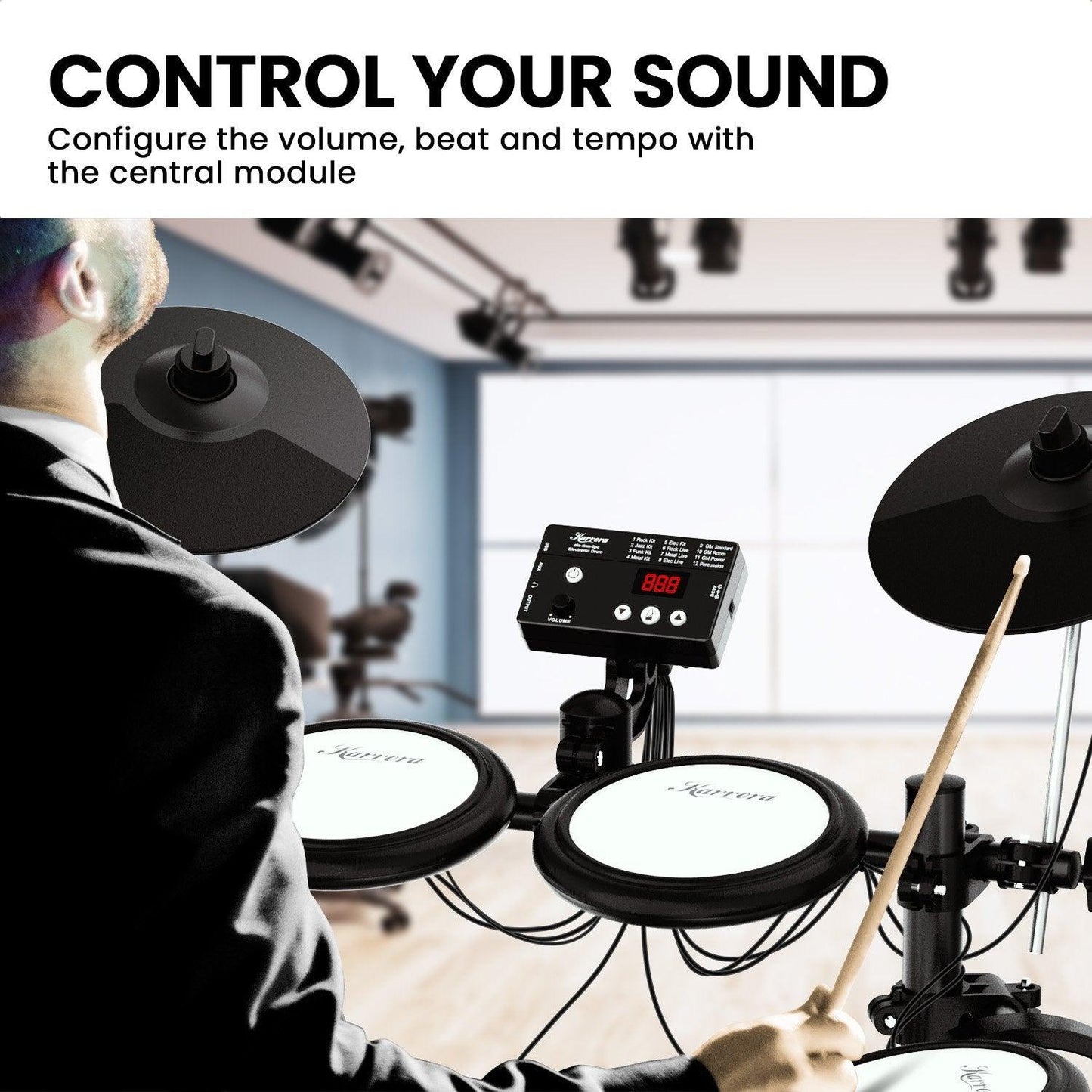 Ultimate Beat Electronic Drum Kit with Mesh Pads and USB MIDI - Tempo Gear