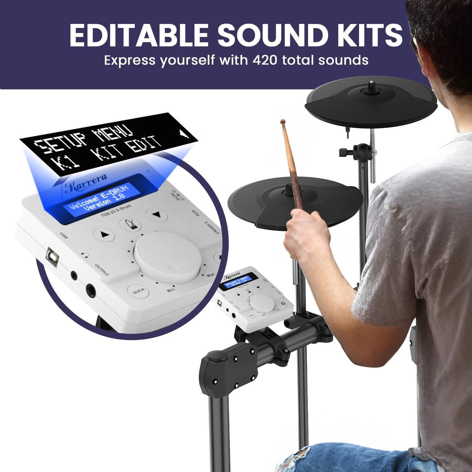 Silent Rhythm Pro Electronic Drum Set with Mesh Heads & USB MIDI - Tempo Gear