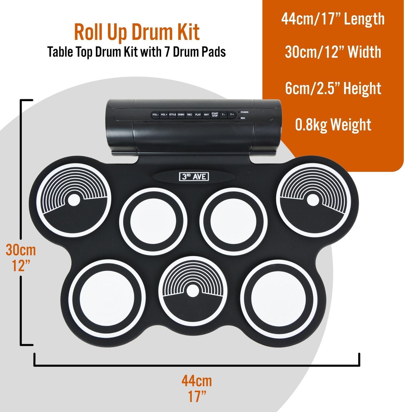 3rd Avenue Roll Up Drum Kit - Tempo Gear