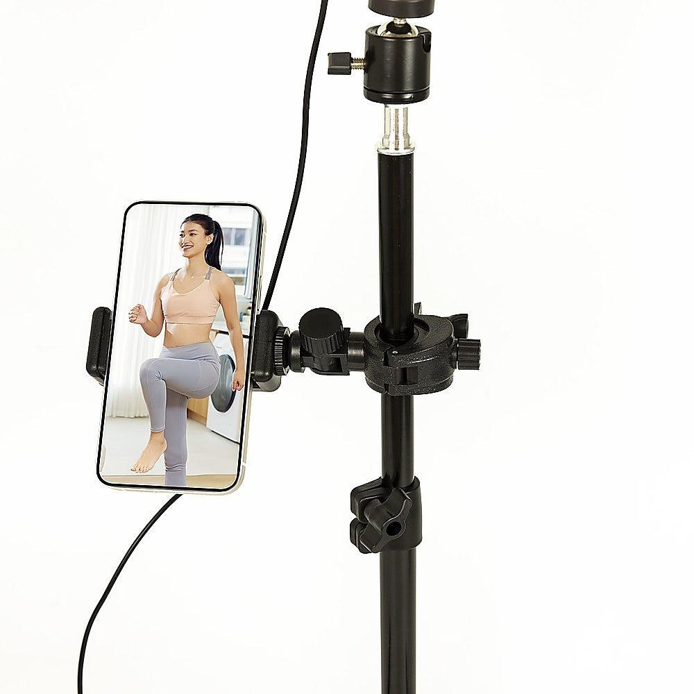 12 Inch LED Video Ring Light with Tabletop Light Stand and Phone Holder Black - Tempo Gear
