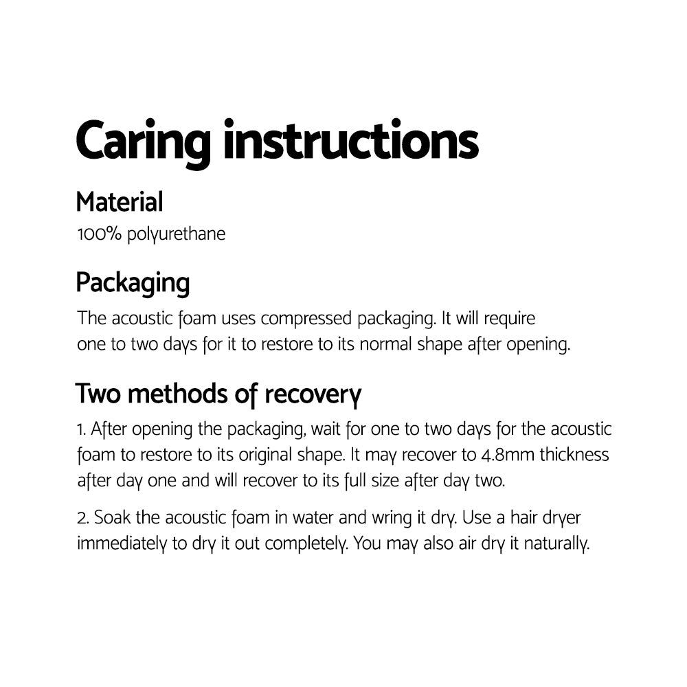 Wedge Acoustic Foam Panels Bulk Packs 40pcs caring instructions