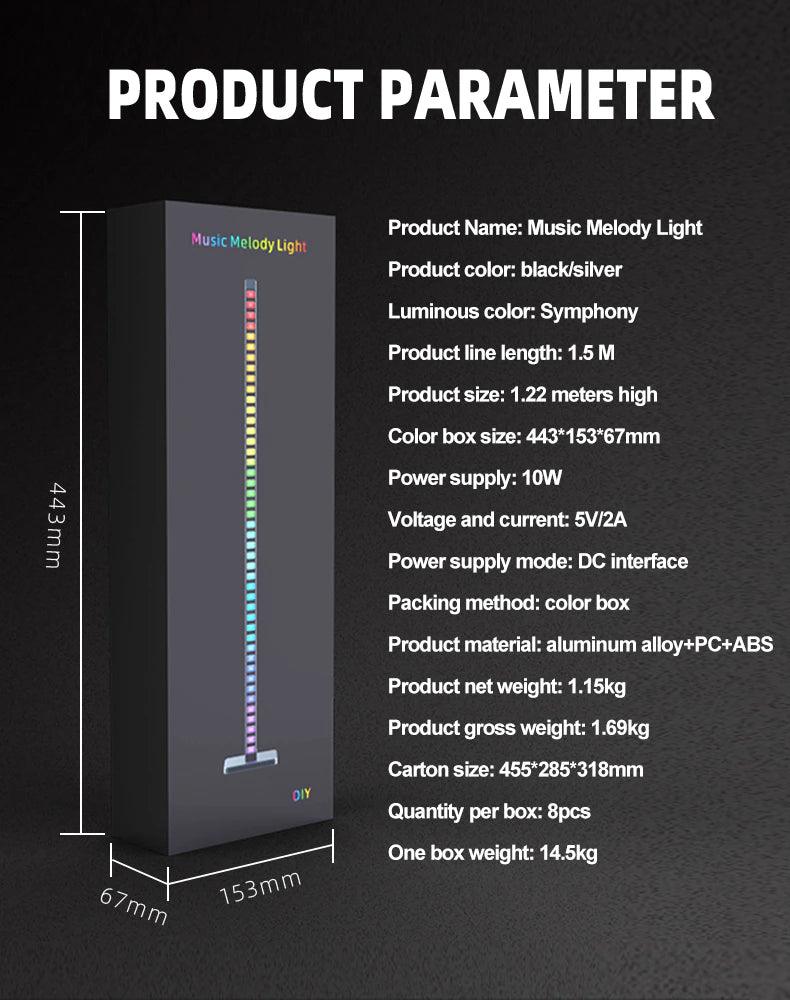 music activated LED light bar syncing with music