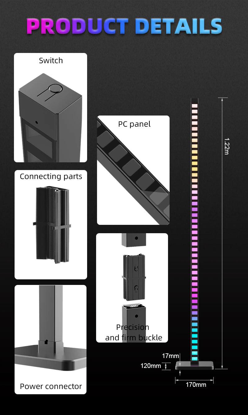 sound activated LED light bar syncing with music