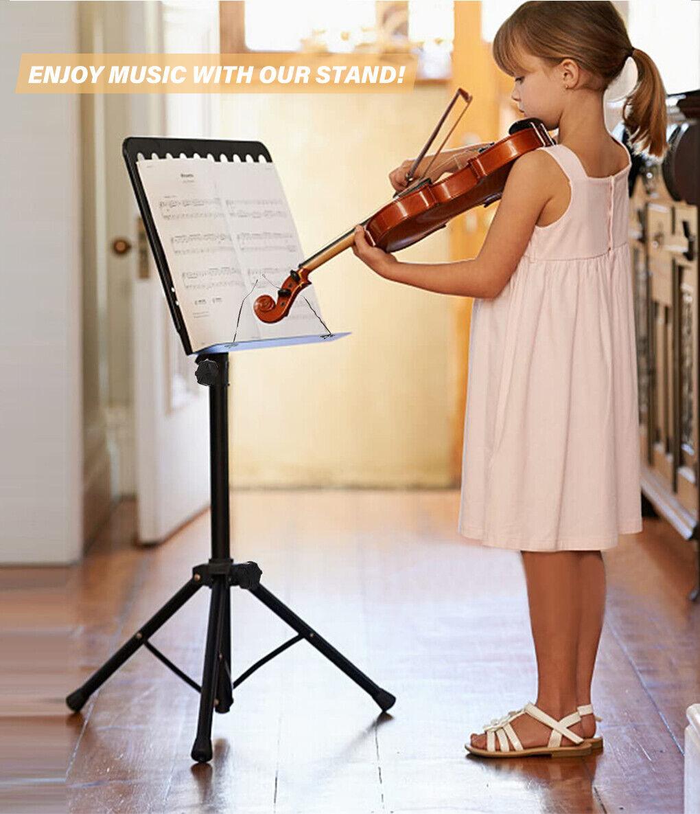 Heavy Duty Pro Music Stand - Adjustable Sheet Holder for Musicians - Tempo Gear