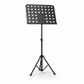 Tempo Gear heavy duty adjustable black music stand on white background