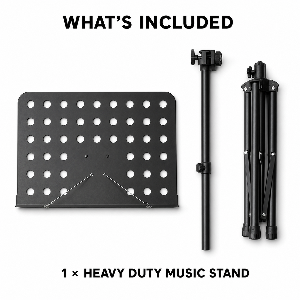 Tempo Gear heavy duty music stand components included in the box