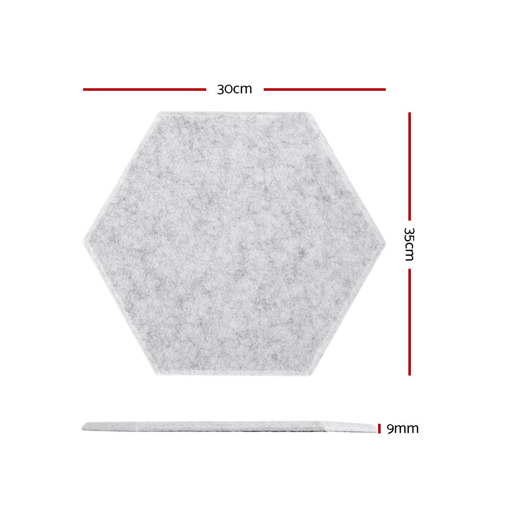 Grey Hexagon Acoustic Panel Self-Adhesive size