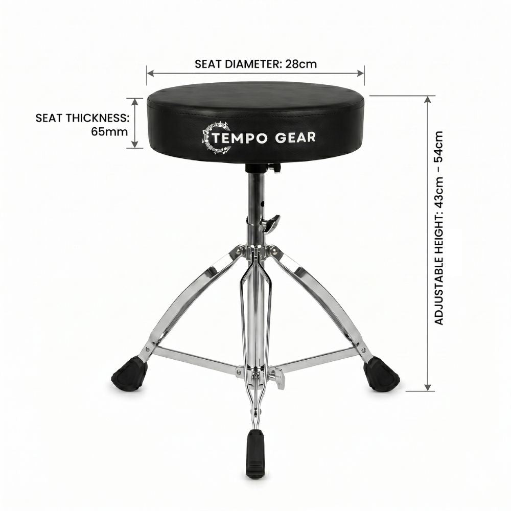 Round Adjustable Drum Stool 28cm measurements