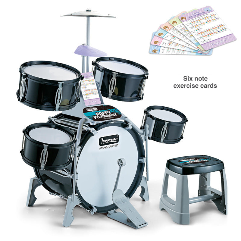 toddler drum set with six note exercise cards included